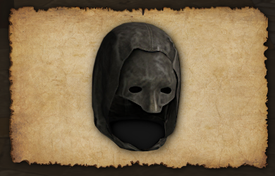 May 2021 Executioner Hood (Studded leather cap) Best worn during mischievous activities or on bad hair days.