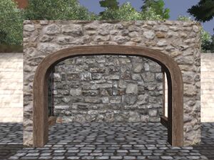 Rounded stone arched wall