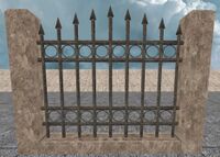 A Rendered high iron fence