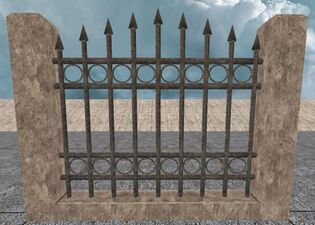 Rendered high iron fence