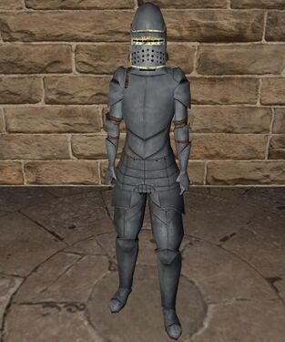 Lead plate armour with basinet helm