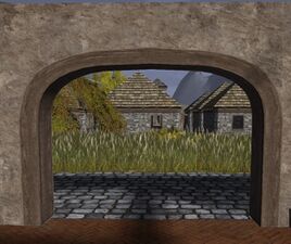 Rendered arched wall