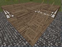 A Wooden plank right staircase