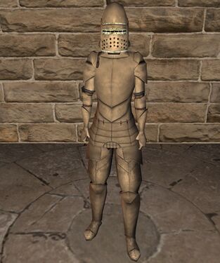 Brass plate armour with basinet helm