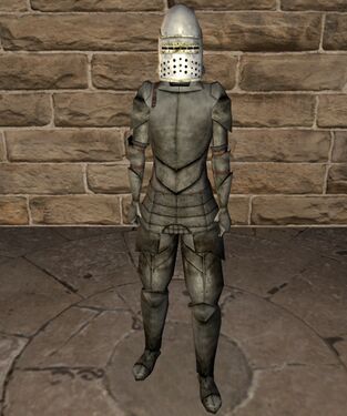 Iron plate armour with basinet helm