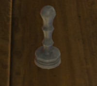 A 'x mark' clay stamp