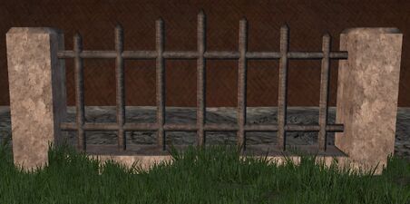 Rendered iron fence