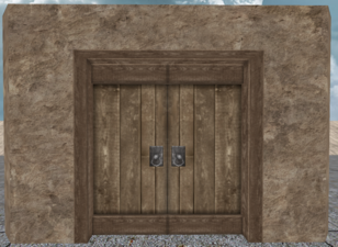 Rendered double door