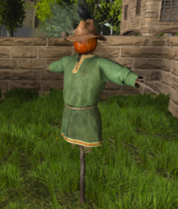 A Skjaldi the scarecrow