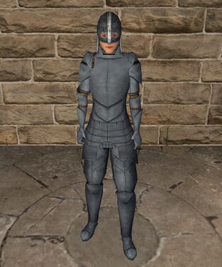 Lead plate armour with open helm