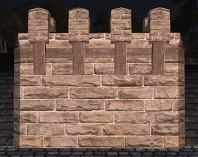 Tall sandstone wall