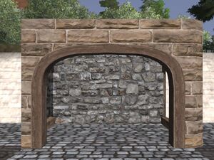 Sandstone arched wall