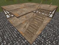 A Sandstone slab right staircase