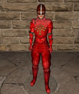 Seryll plate armour with open helm