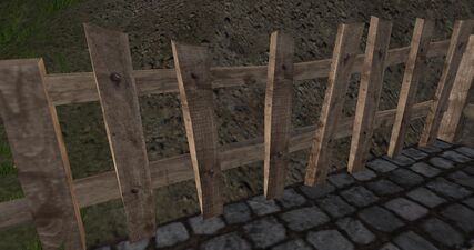 Crude wooden fence