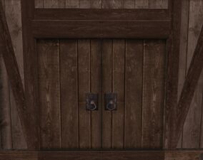 Wooden double door
