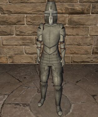 Tin plate armour with great helm