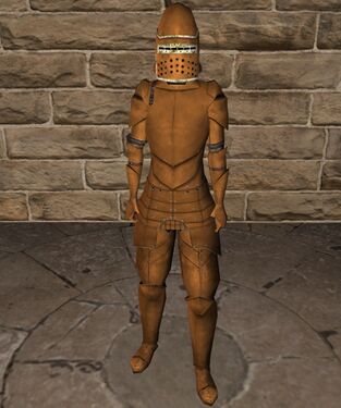 Copper plate armour with basinet helm
