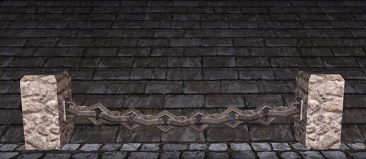 Rounded stone chain fence