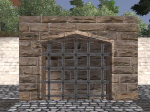Sandstone barred wall