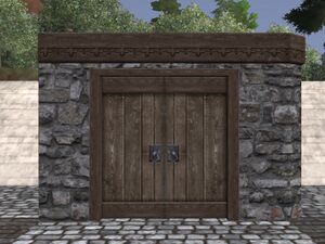 Stone double door