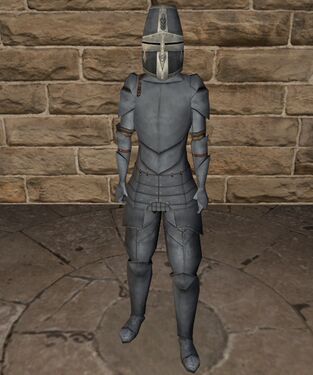 Lead plate armour with great helm