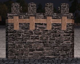 Tall slate stone wall