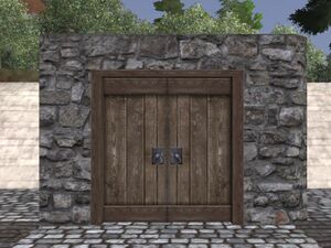 Plain stone double door