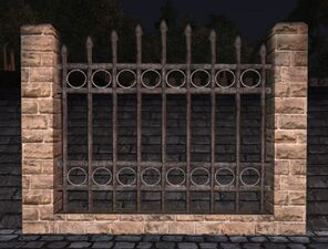 Sandstone high iron fence