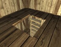 A Wooden plank opening