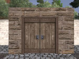 sandstone double door