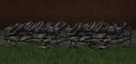 Low stone wall