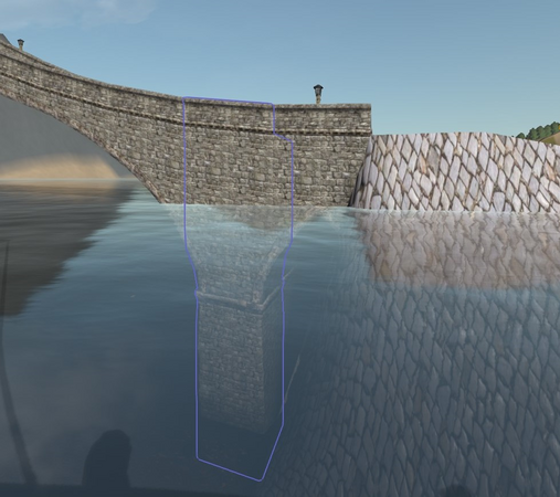 Highlighted Section = Brick bridge support